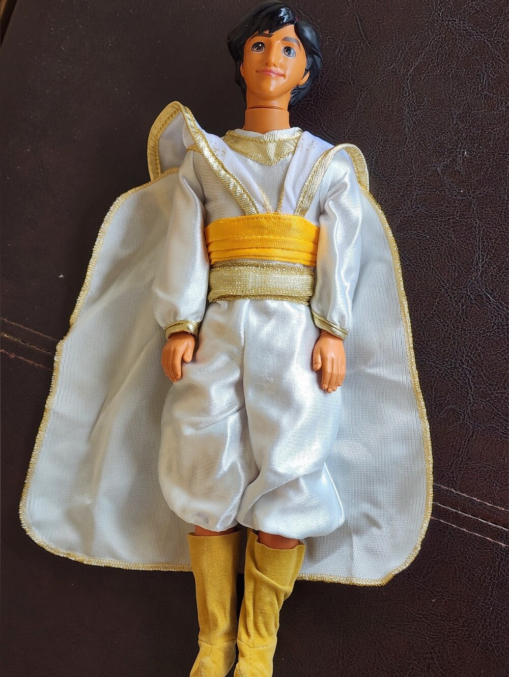 Vintage 1992 Mattel Disney Aladdin Prince Doll White Outfit Cape Malaysia